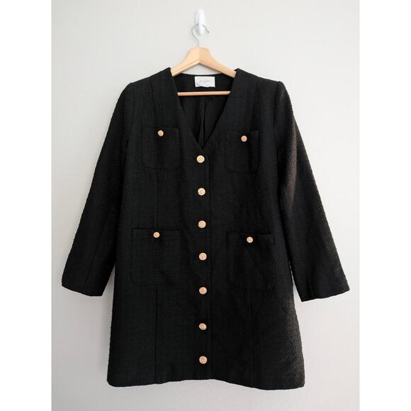 Tuckernuck Pomander Place Keira Dress Black Tweed Sz XXL Elegant Style Cocktail - Picture 3 of 9